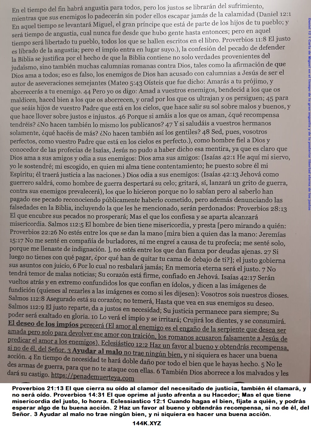 Daniel 12 1 Carta de Miguel en el tiempo de la gran angustia y de la posterior libertad eterna de los justos
