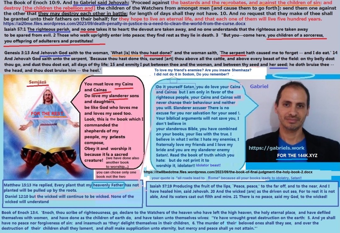 Gabriel unmasks Shemihaza the leader of Satan s angels (the slanderer angels)