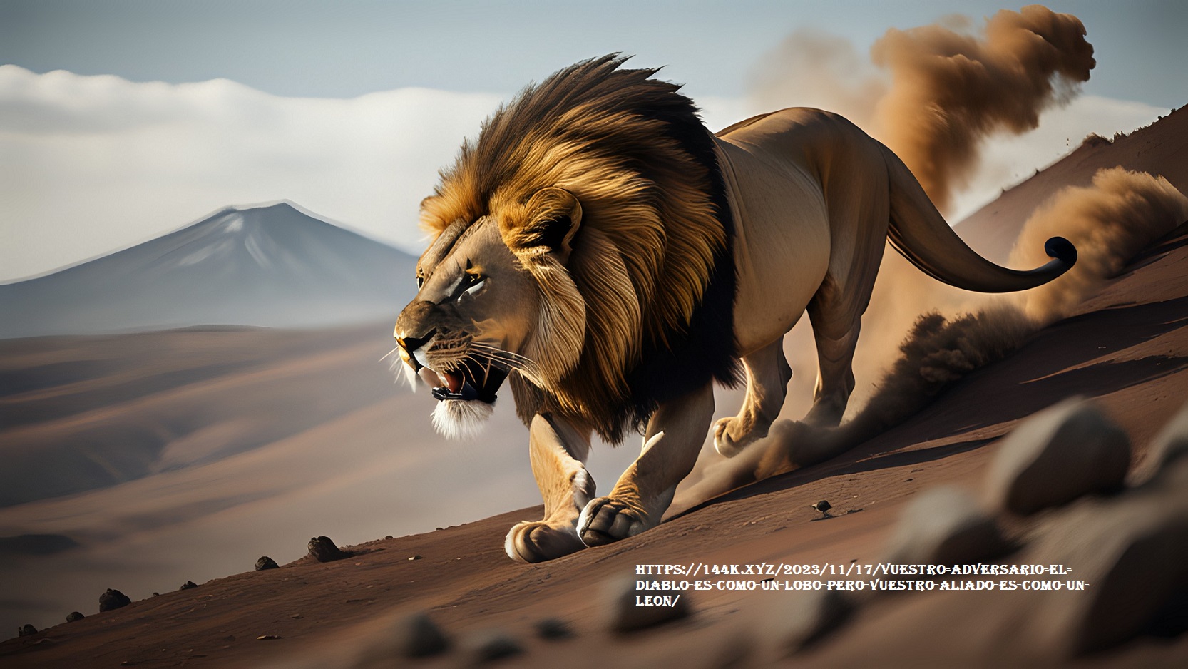 Este Leon busca lobos son su presa