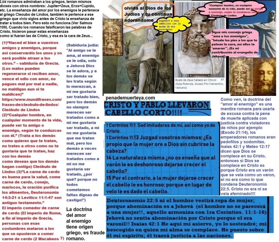 El cristianismo es el judaismo helenizado y no la verdadera religion de Jesus - rostro de Zeus doctrina de un sabio griego Cleobulo de Lindos